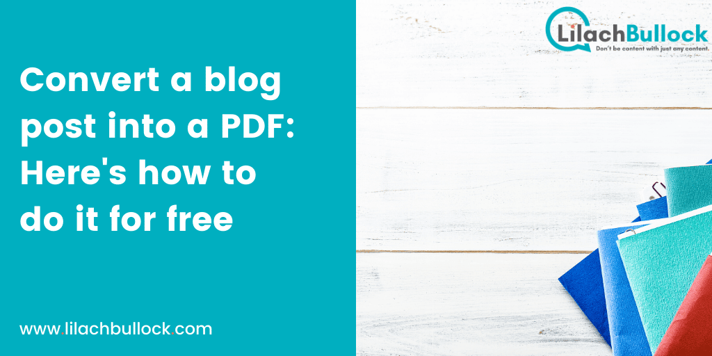 Convert a blog post into a PDF Here_s how to do it for free