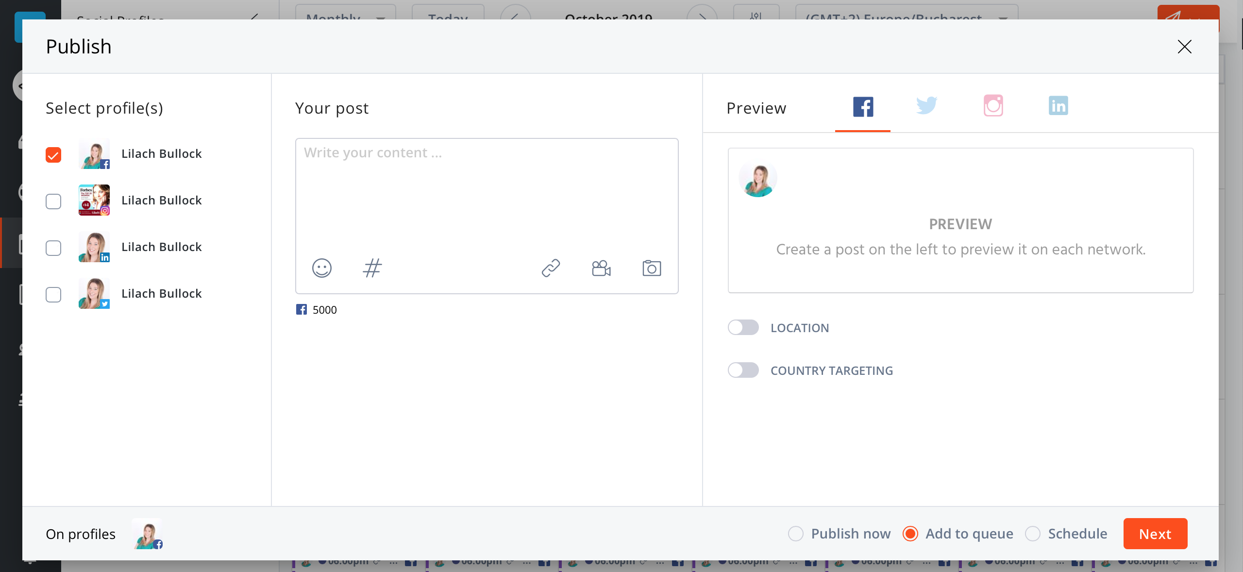 agorapulse automate social media posts screenshot