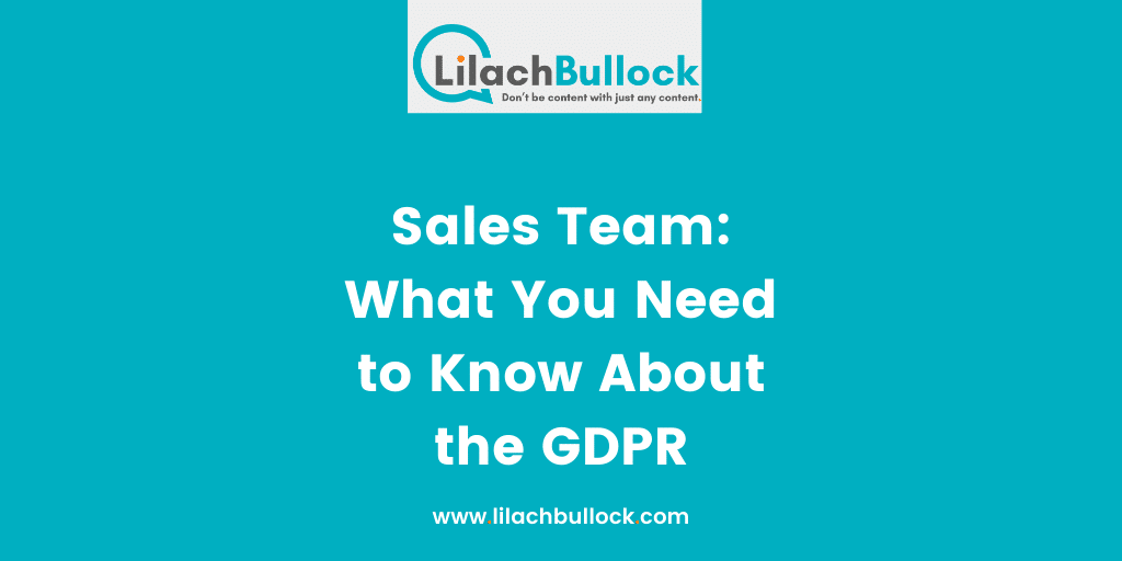 Sales Team What You Need to Know About the GDPR