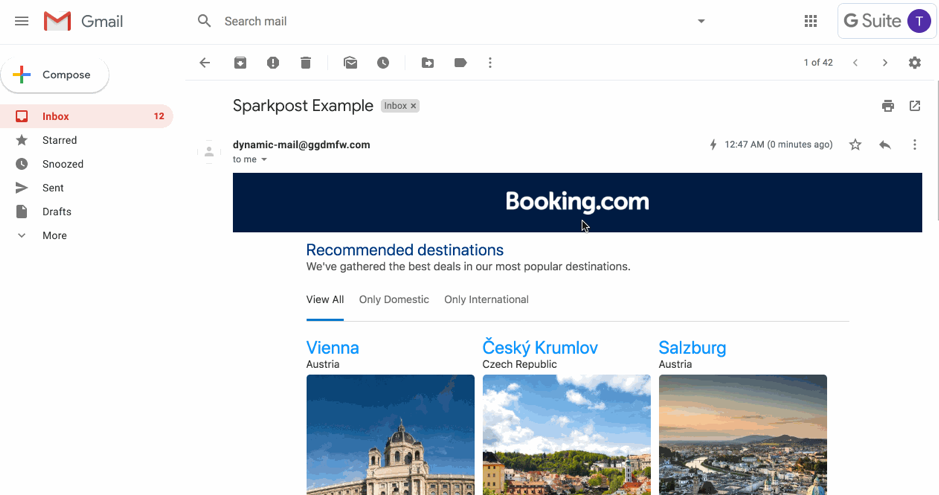 Email Marketing example