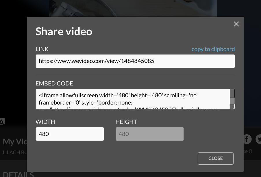 wevideo sharing the video