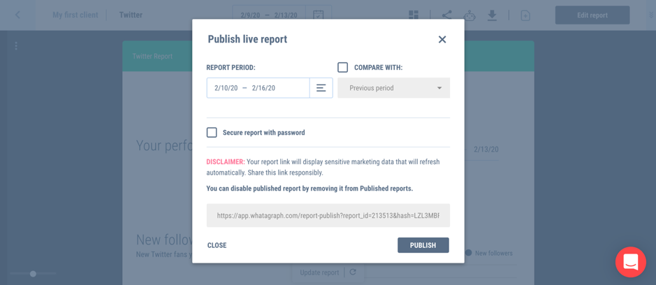 publish live report