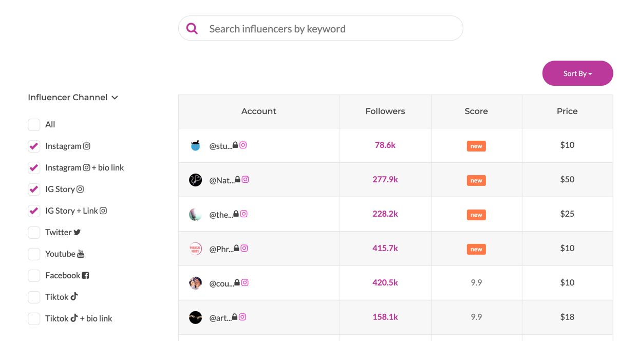 use shoutcart to find influencers