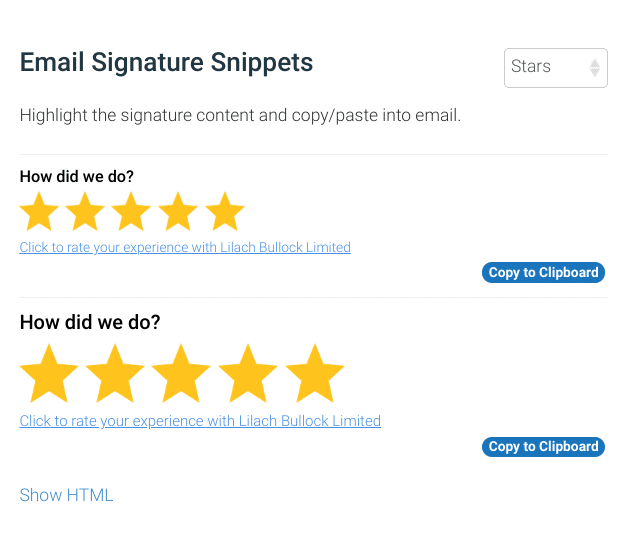 grade us email signature snippets