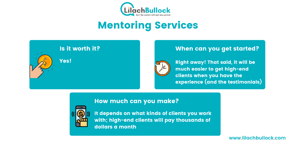 Making money blogging with mentoring services