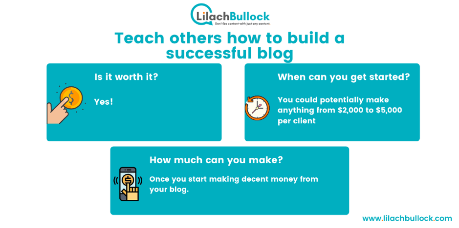 Making money blogging by teaching others how to build a successful blog