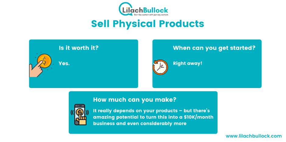 Making money blogging by selling physical products