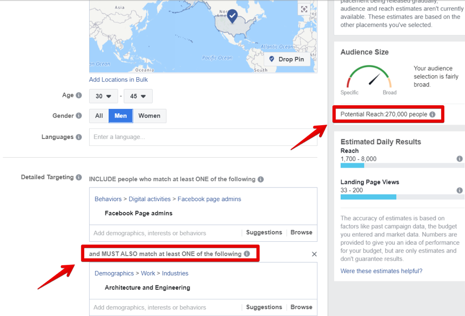 Facebook targeting business owners