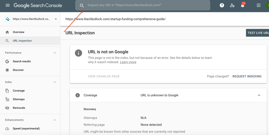 how to look up a link in google search console