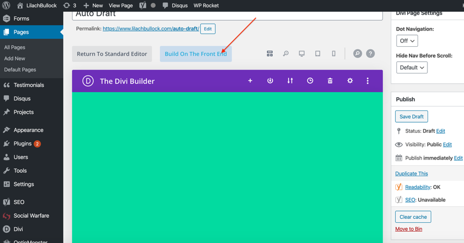 Divi screenshot