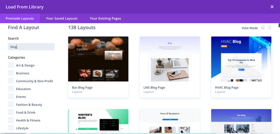 Divi screenshot