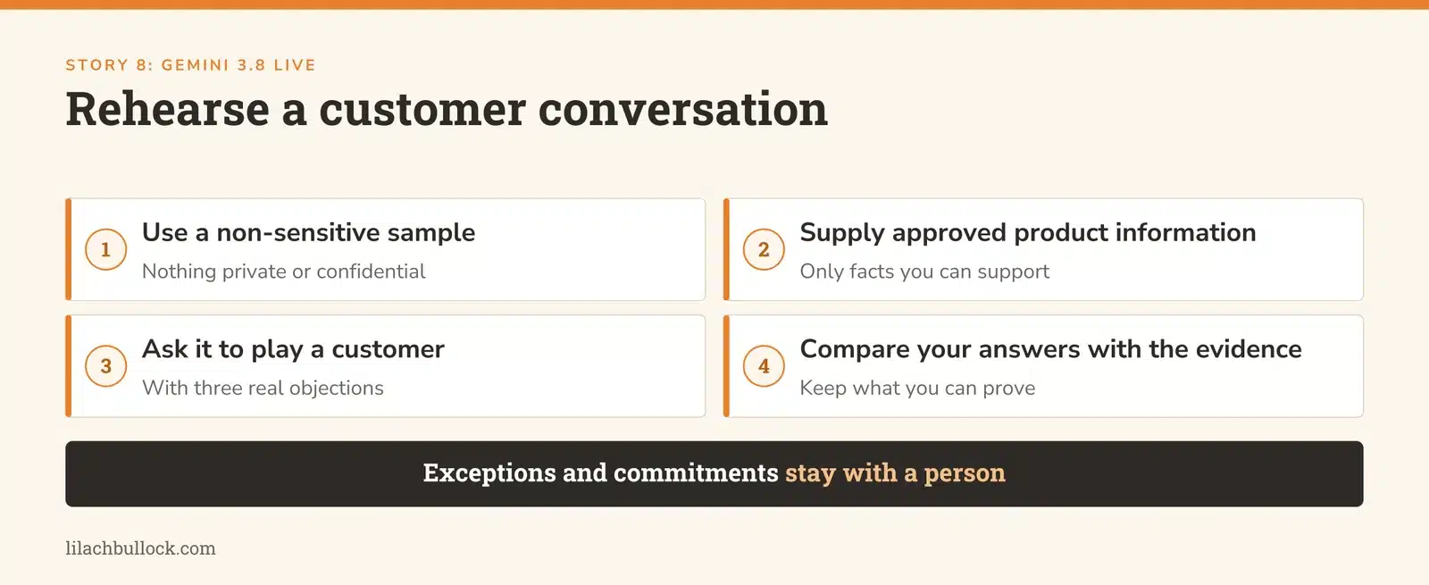 Rehearsing customer objections with an AI voice assistant