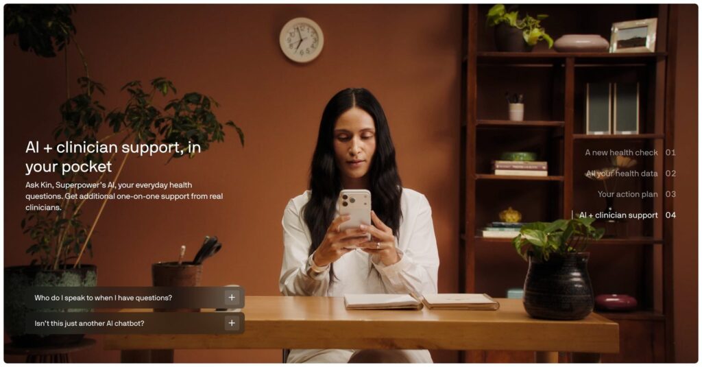 Superpower AI plus clinician support in the mobile app